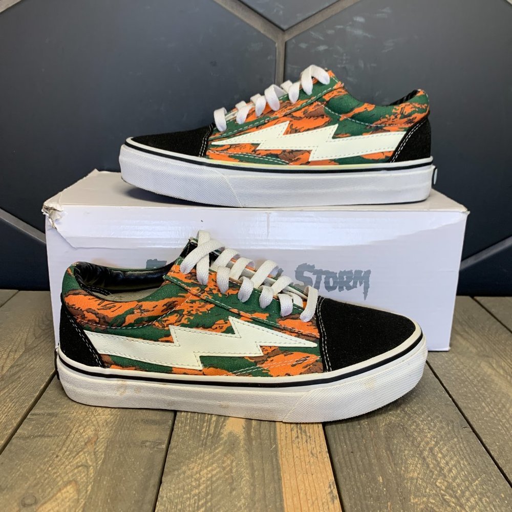 <Used W/O Box Men Revenge x Storm II Volume 1 Orange Camo Low Top Sneaker Size 5